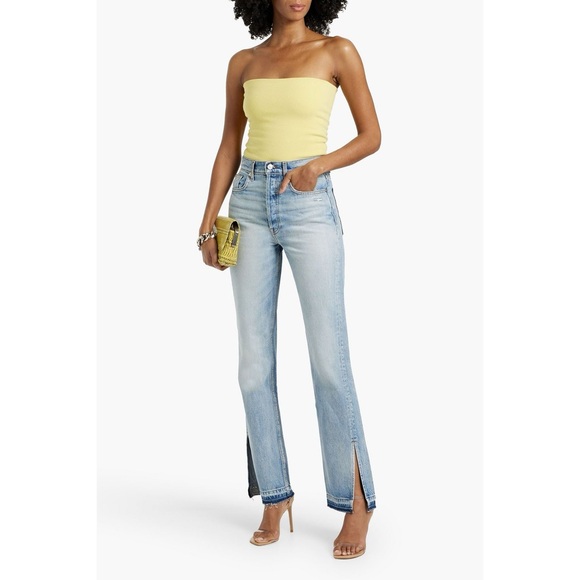 EB Denim Unraveled Two Newport frayed high-rise straight-leg jeans women’s 28 - Picture 6 of 13